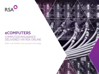 eCOMPUTERS  COMPUTER INSURANCE  DELIVERED VIA RSA ONLINE  Wider, more flexible cover to protect