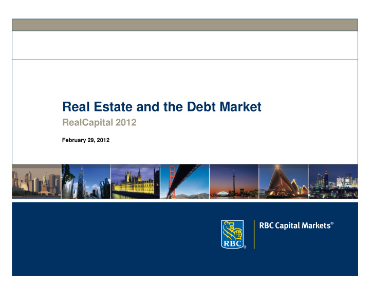 real estate and the debt market