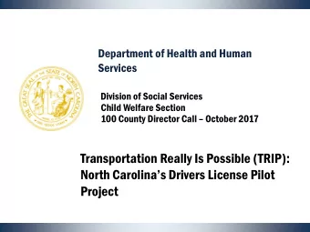 Project  Transportation Really Is Possible (TRIP)  What is TRIP?  Transportation Really Is