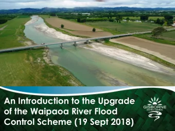 of the Waipaoa River Flood  Control Scheme (19 Sept 2018)  Applicants Team  Name  Position  Role