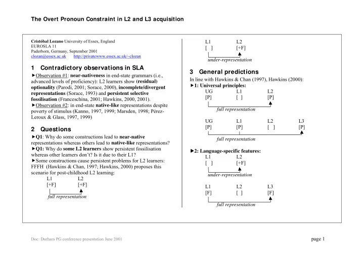 1 contradictory observations in sla 3 general predictions