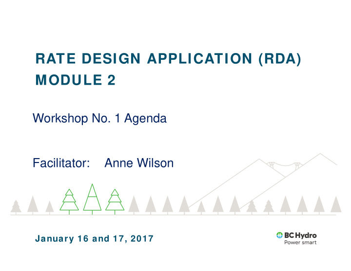 rate design application rda module 2