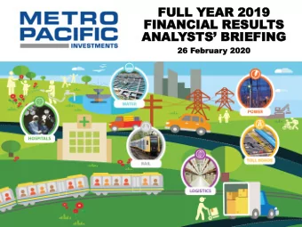 ANALYSTS BRIEFING  26  6 Febr  brua  uary 2020  2020  1  1  TABLE OF CONTENTS  Consolidated