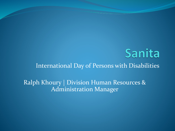 international day of persons with disabilities ralph