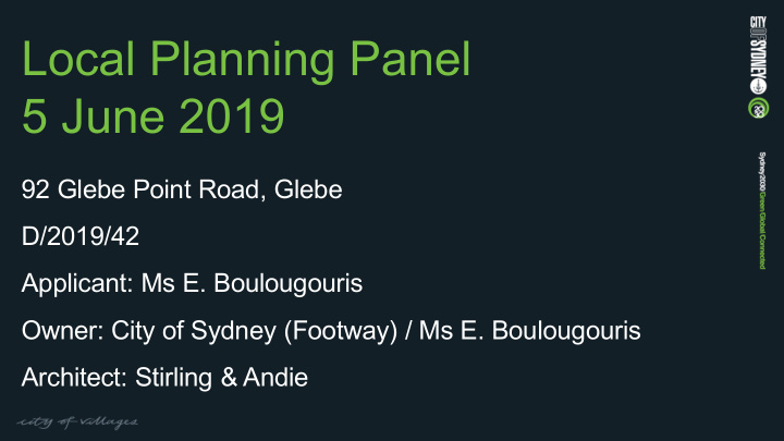 local planning panel 5 june 2019