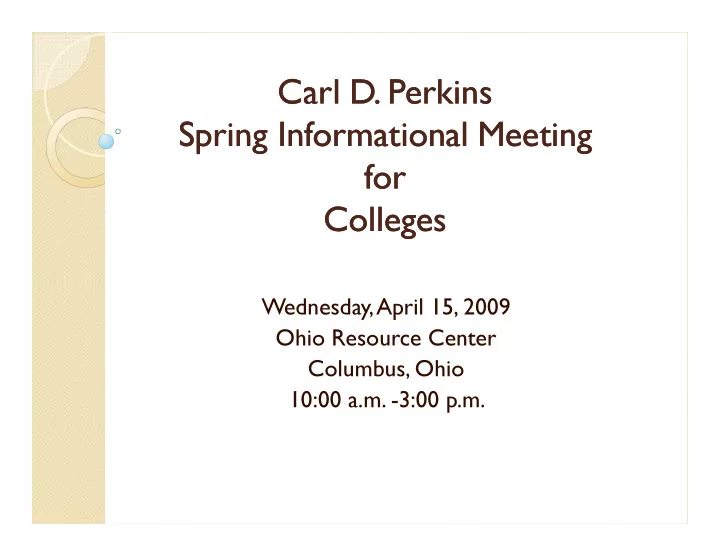 carl d perkins carl d perkins spring informational