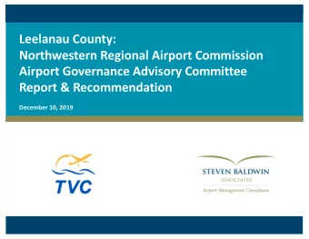 Leelanau County:  Northwestern Regional Airport Commission  Airport Governance Advisory Committee