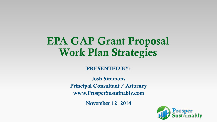 epa gap grant proposal
