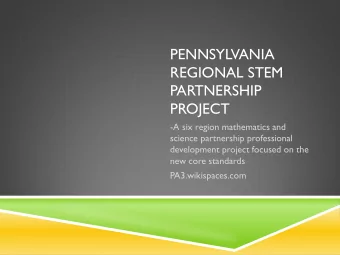 REGIONAL STEM  PARTNERSHIP  PROJECT  -A six region mathematics and  science partnership