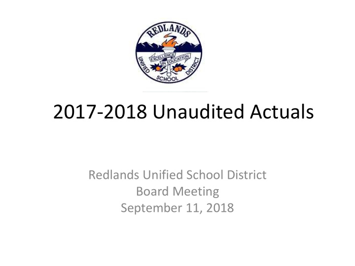 2017 2018 unaudited actuals