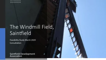 The Windmill Field,  Saintgield  Feasibility Study March 2020  Consultatjon  Saintgield Development
