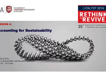 ccount  ccounting  ing for  or Sus  ustaina  ainabilit  bility  Rathika de Silva  ead of