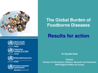 Results for action  Dr Claudia Stein  Director  Division of Information, Evidence, Research and