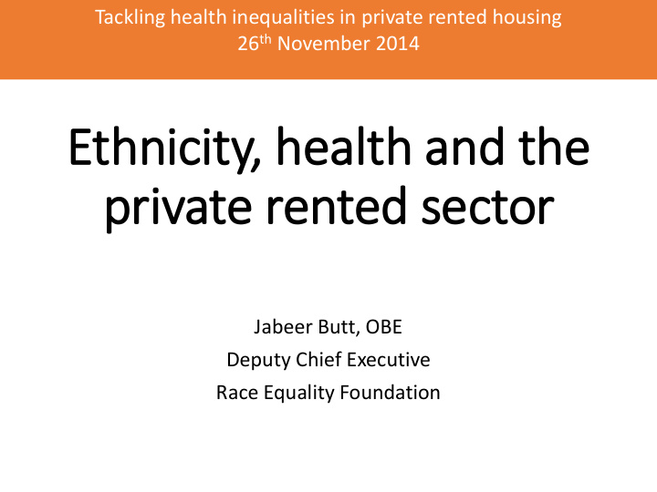 private rented sector