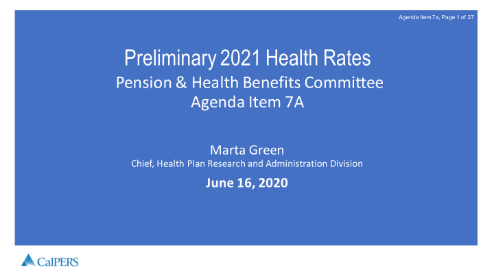 preliminary 2021 health rates