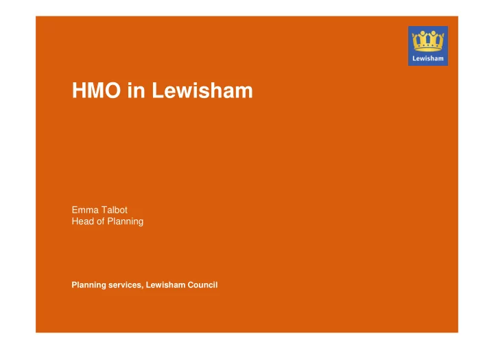 hmo in lewisham