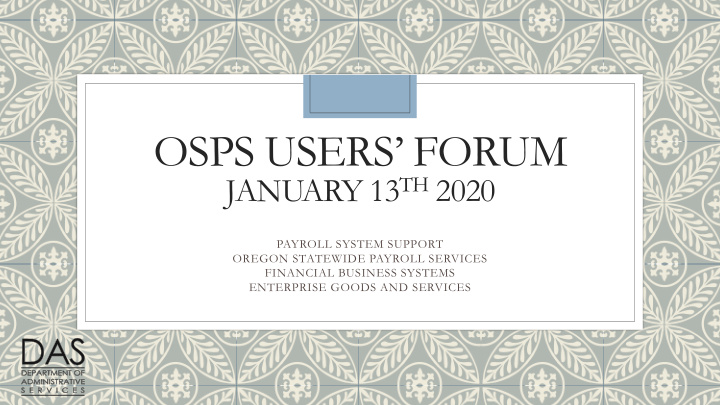 osps users forum