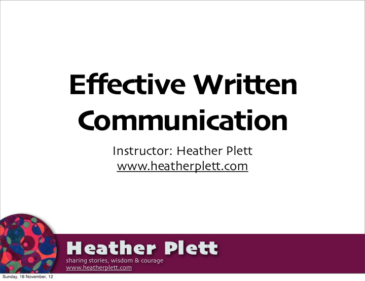 e ff ective written communication