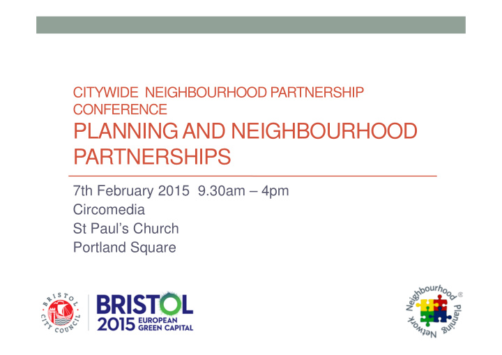 planning and neighbourhood partnerships
