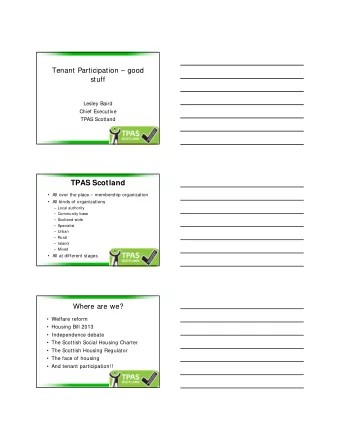 TPAS Scotland   All over the place  membership organization   All kinds of organizations