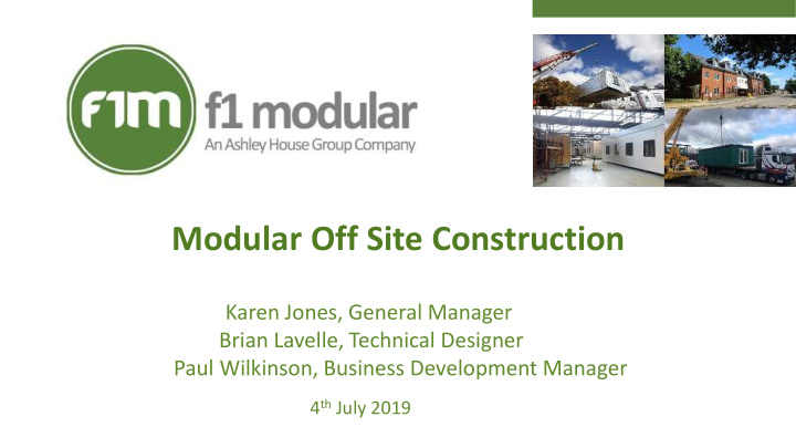 modular off site construction