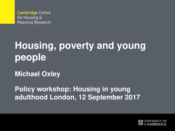 housing poverty and young