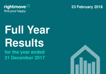 Full Year  Results  for the year ended  31 December 2017  Disclaimer This presentation may contain
