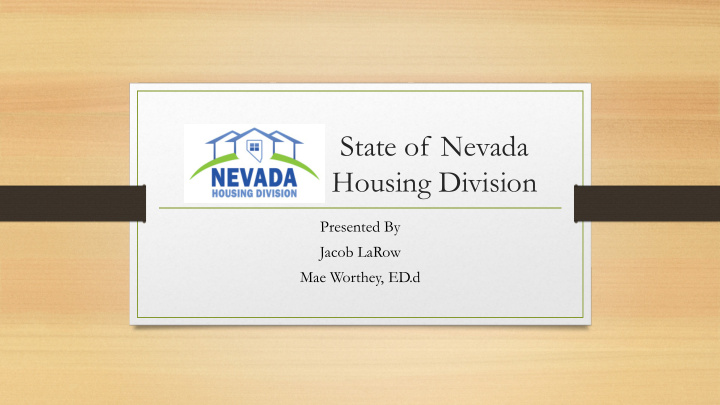 state of nevada housing division