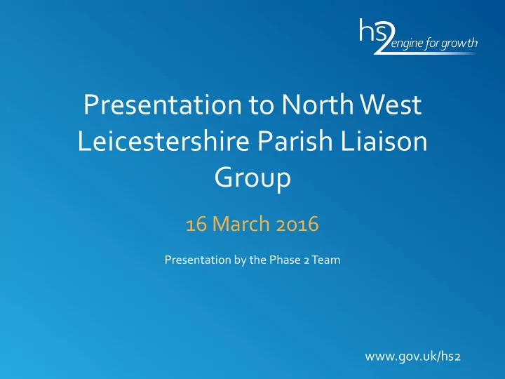 gov uk hs2 an update since we last met consultation