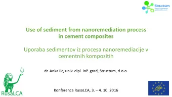 Use of sediment from nanoremediation process in cement composites  Uporaba sedimentov iz procesa