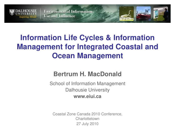 information life cycles information management for