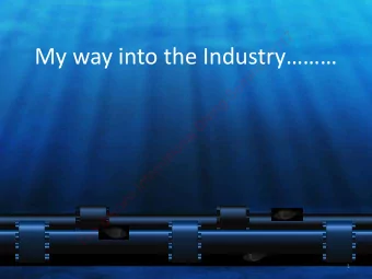 My way into the Industry  r  a  n  i  m  e  S  g  n  i  v  i  D  l  a  n  o  i  t  a  n  r