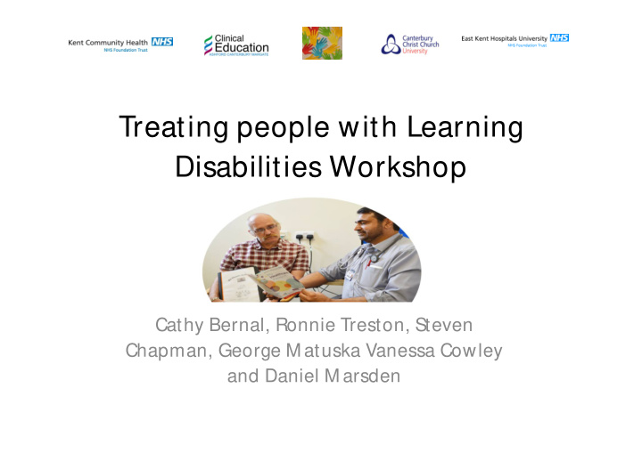 treating people with learning disabilities workshop