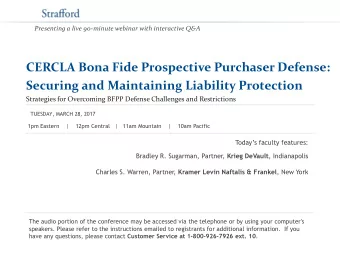 Securing and Maintaining Liability Protection  Strategies for Overcoming BFPP Defense Challenges
