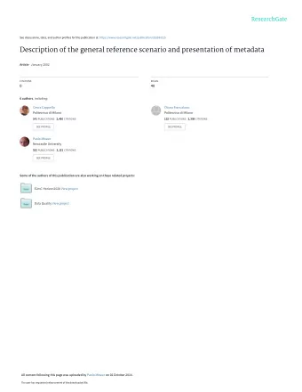 Description of the general reference scenario and presentation of metadata Article  January 2002