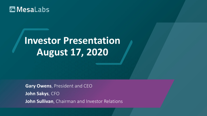investor presentation august 17 2020