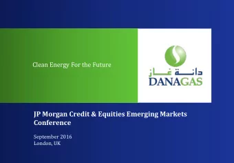 JP Morgan Credit &amp; Equities Emerging Markets  Conference  September 2016  London, UK  1
