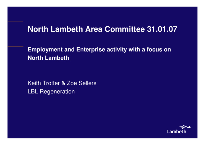 north lambeth area committee 31 01 07