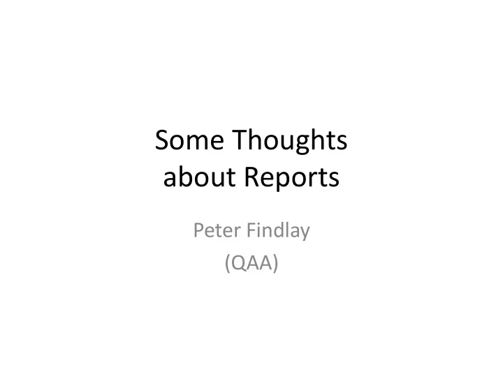 about reports