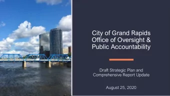 City of Grand Rapids  Office of Oversight &amp;  Public Accountability  Draft Strategic Plan and