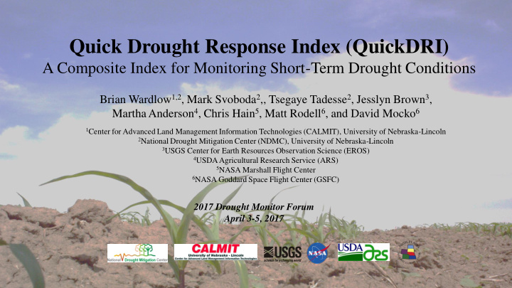 quick drought response index quickdri