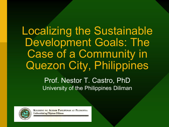 localizing the sustainable development goals the case of