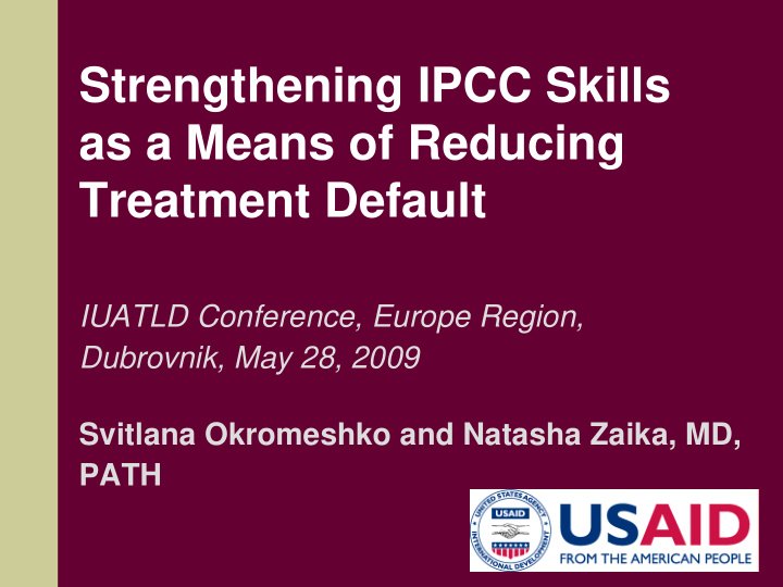 strengthening ipcc skills as a means of reducing