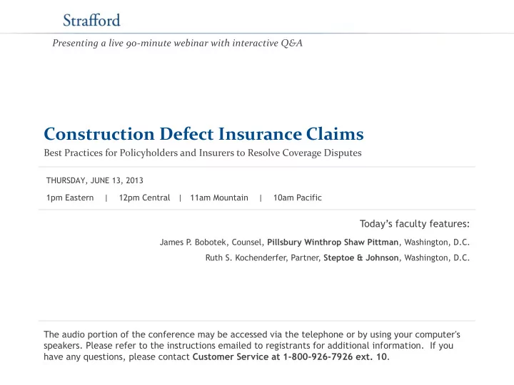construction defect insurance claims