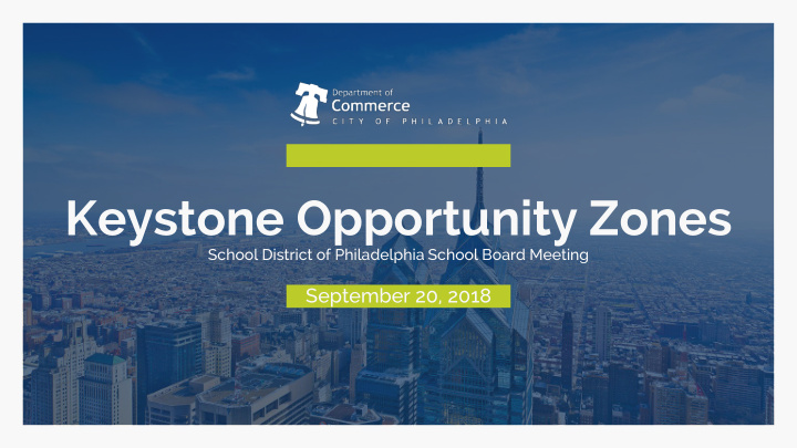 keystone opportunity zones