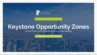 Keystone Opportunity Zones  School District of Philadelphia School Board Meeting  September 20,