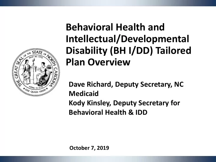 behavioral health and intellectual developmental