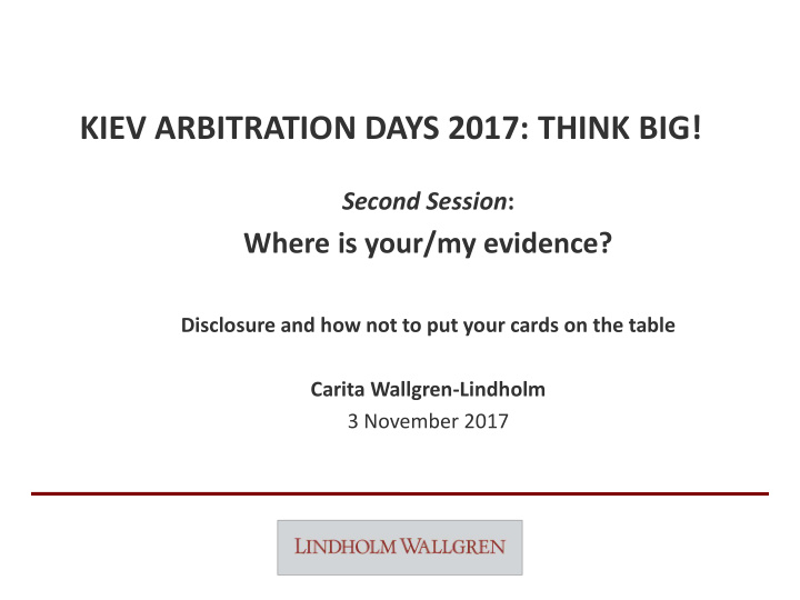 ki v arbitration days 2017 think big