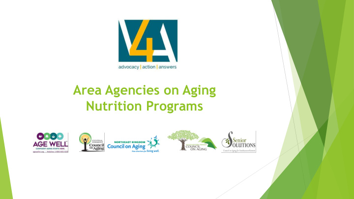 area agencies on aging nutrition programs oaa nutrition