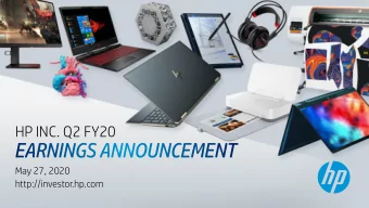 HP INC. Q2 FY20  May 27, 2020  http://investor.hp.com  Forward-looking statements  This